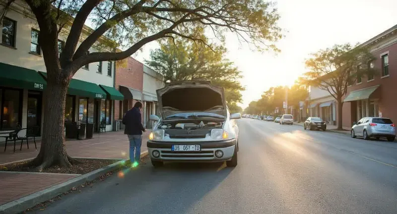 Roadside assistance on Government Street in downtown Ocean Springs, MS